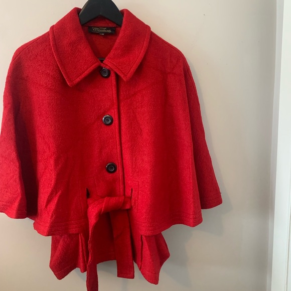 NWOT / Cape Coat / Red / 45% Wool - Picture 11 of 14